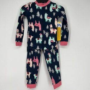 Tucker + Tate Kid's Sleepwear 2Piece Llamas Christmas Pajama Sets Navy 5Y NWT